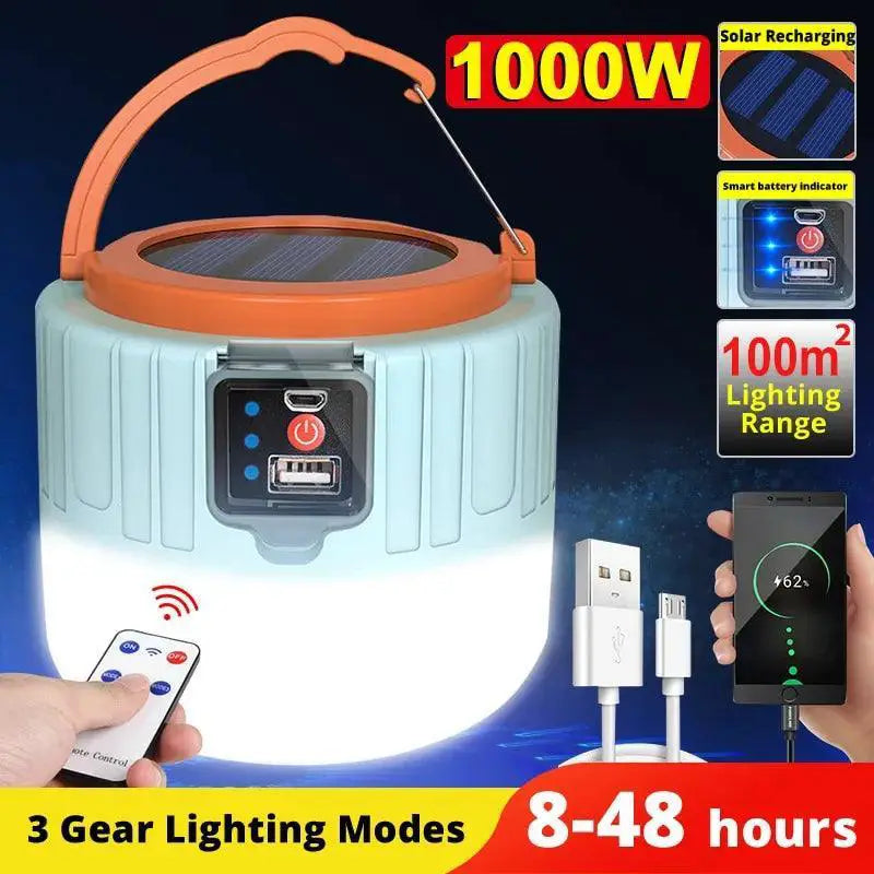 Solar LED Camping Lanterns Rechargeable Outdoor Lighting