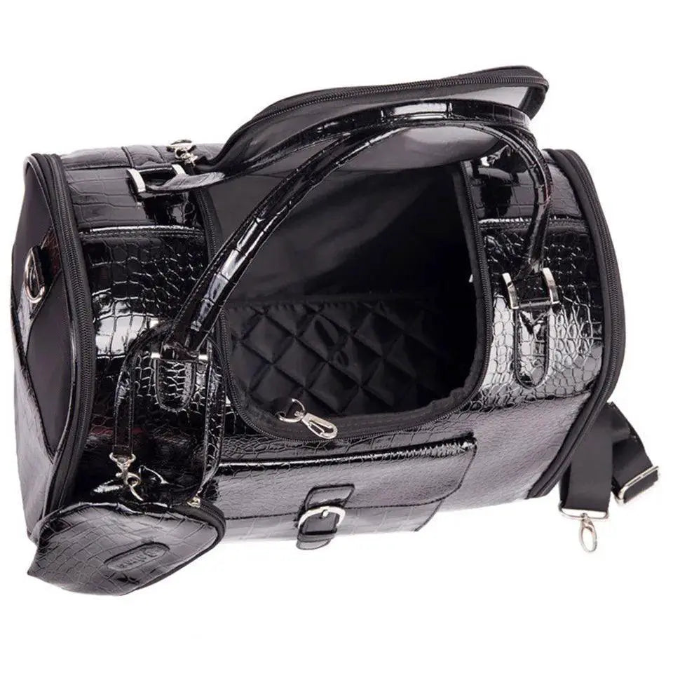 Leather Dog Carrier Travel Bag for Stylish Comfort