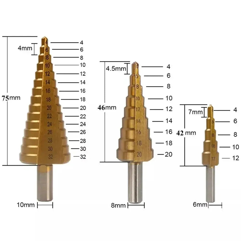 Titanium Step Drill Saw Set for Woodworking and Metalworking