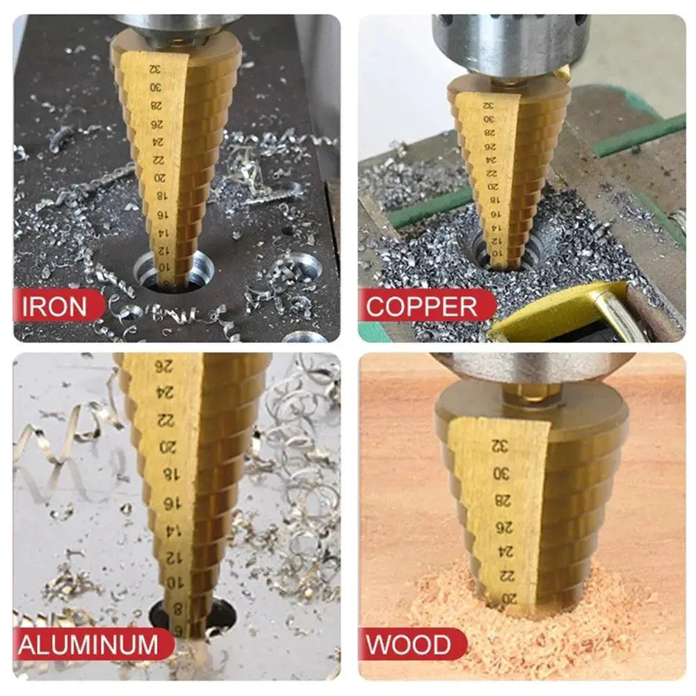 Titanium Step Drill Saw Set for Woodworking and Metalworking