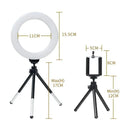 Dimmable USB Ring Light With Adjustable Tripod Stand