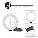 Dimmable USB Ring Light With Adjustable Tripod Stand