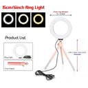 Dimmable USB Ring Light With Adjustable Tripod Stand