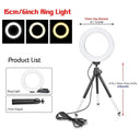 Dimmable USB Ring Light With Adjustable Tripod Stand