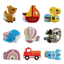 Silicone Cartoon Animals Train Teether Jewelry Kit For Babies