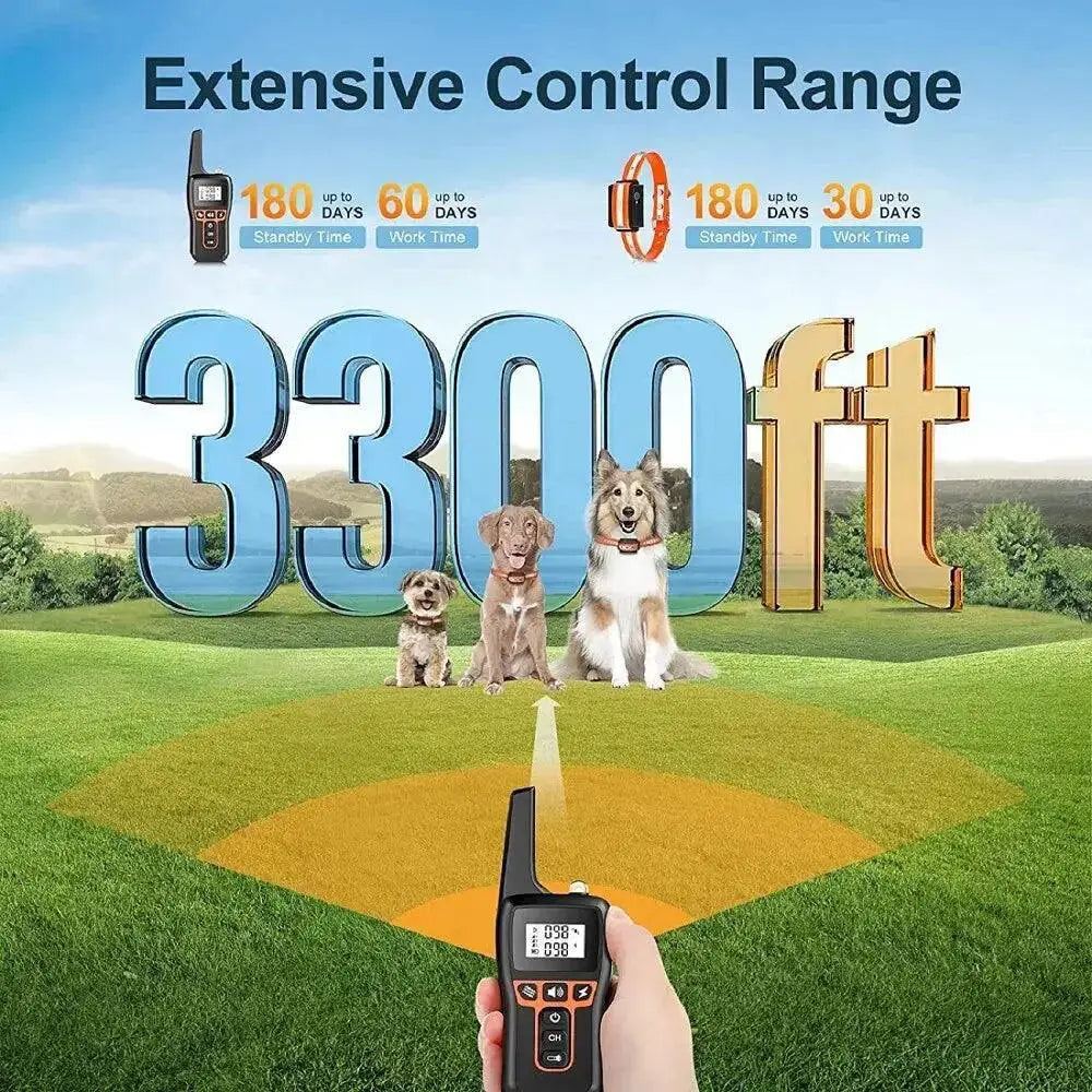 Dog Training Collar With Remote And Bark Control System