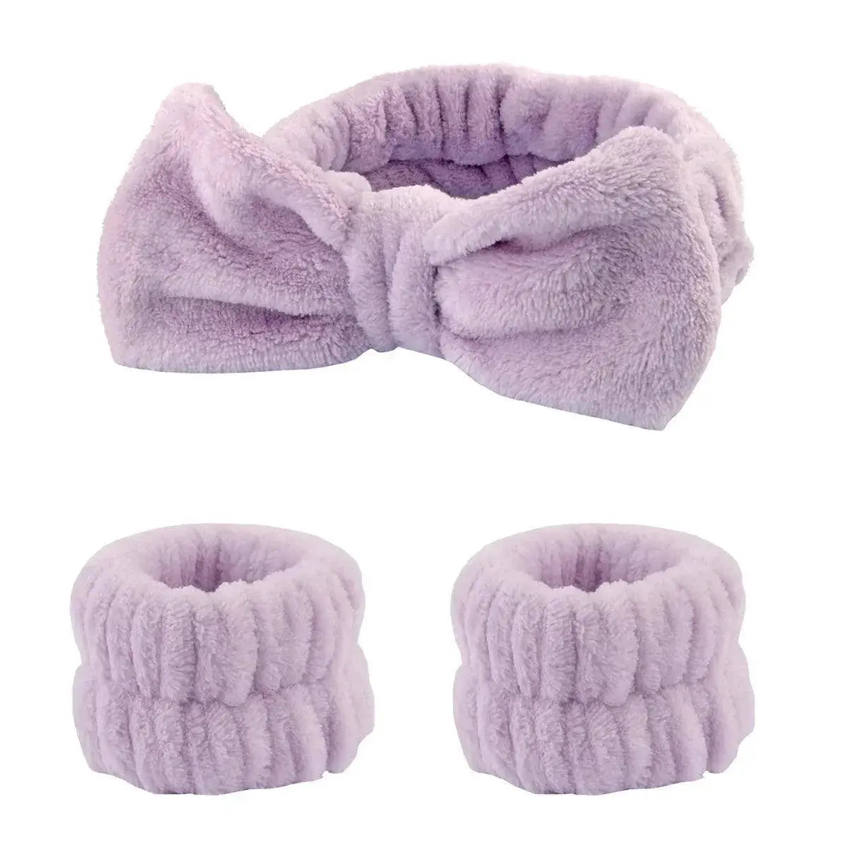 Coral Fleece Headband Set Waterproof Hair Bands For Women