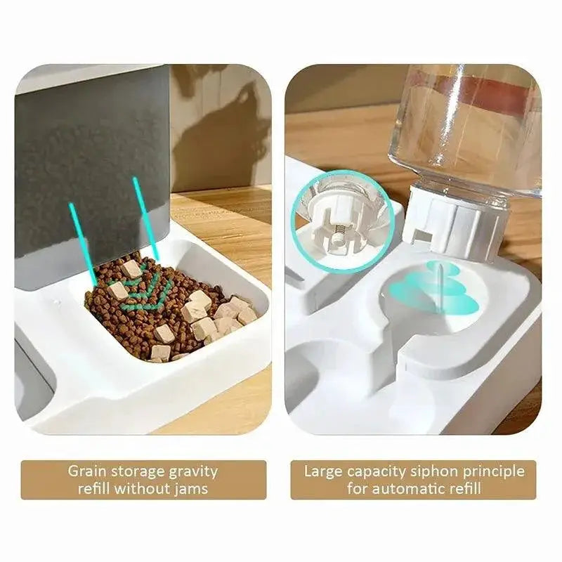Automatic Cat Food And Water Dispenser Wet Dry Separation