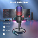 A8 RGB USB Microphone for Immersive Gaming Voice Capture
