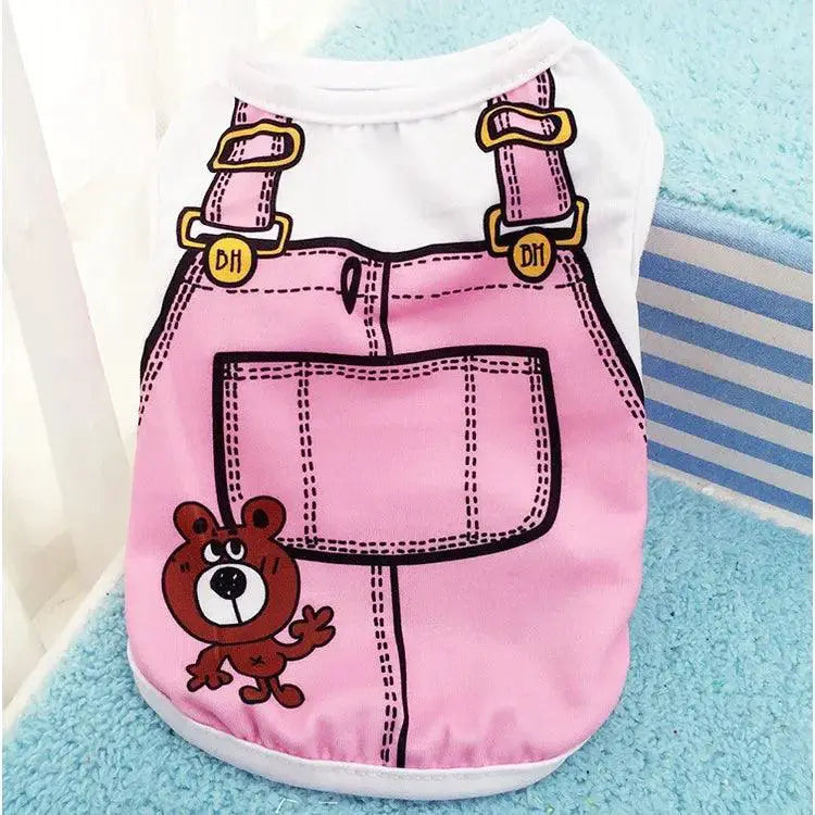 Puppy Dogs Cartoon Summer Shirt For Small Dogs Cotton Tee