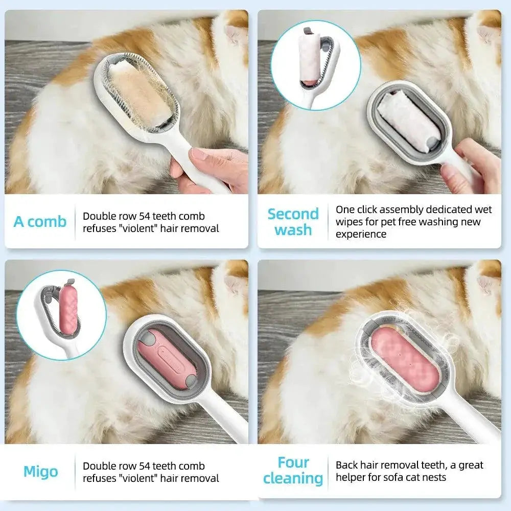 4 In 1 Pet Grooming Brush For Cat Dog Hair Removal Massage