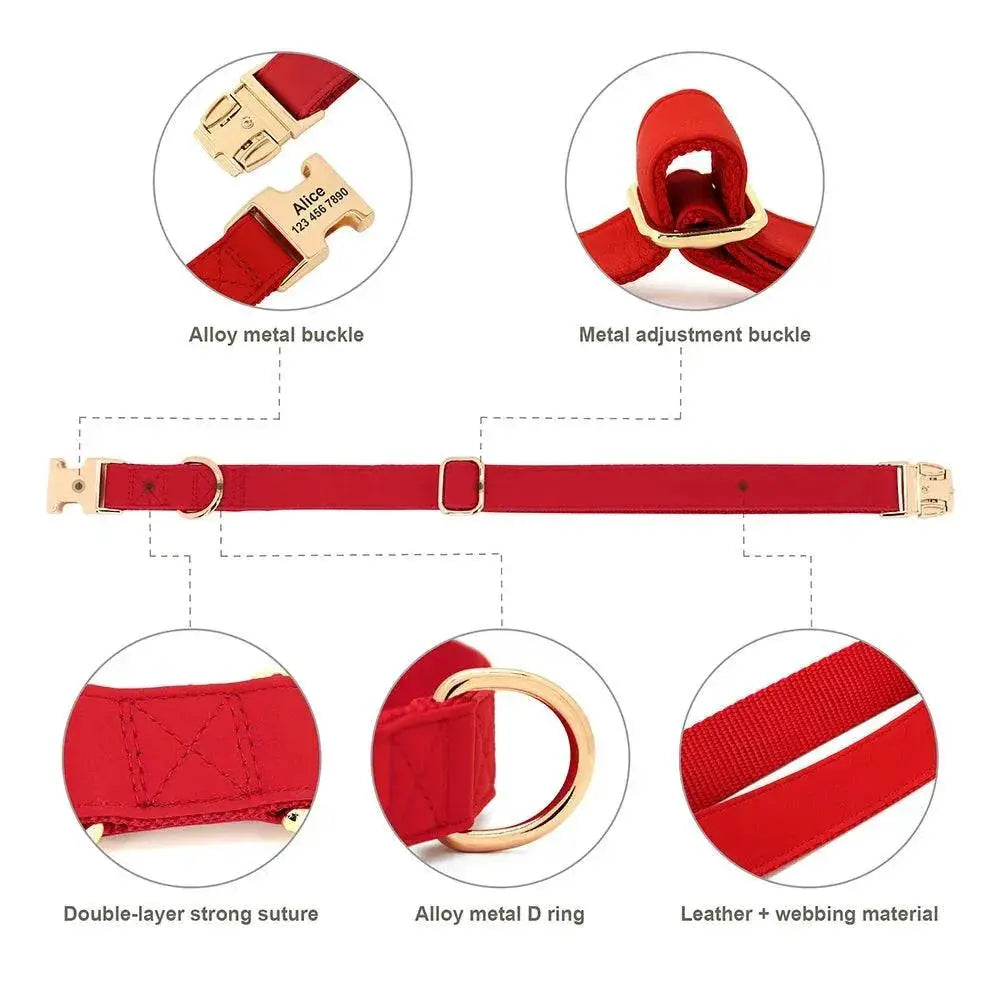 Custom Dog Collar and Leash Set for Personalized Dogs