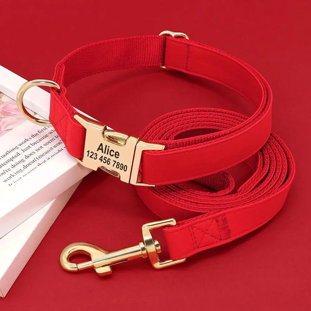 Custom Dog Collar and Leash Set for Personalized Dogs