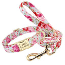 Stylish Floral Dog Collar And Leash