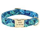 Engraved ID Dog Collar Leash Set Pets