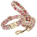Engraved ID Dog Collar Leash Set Pets