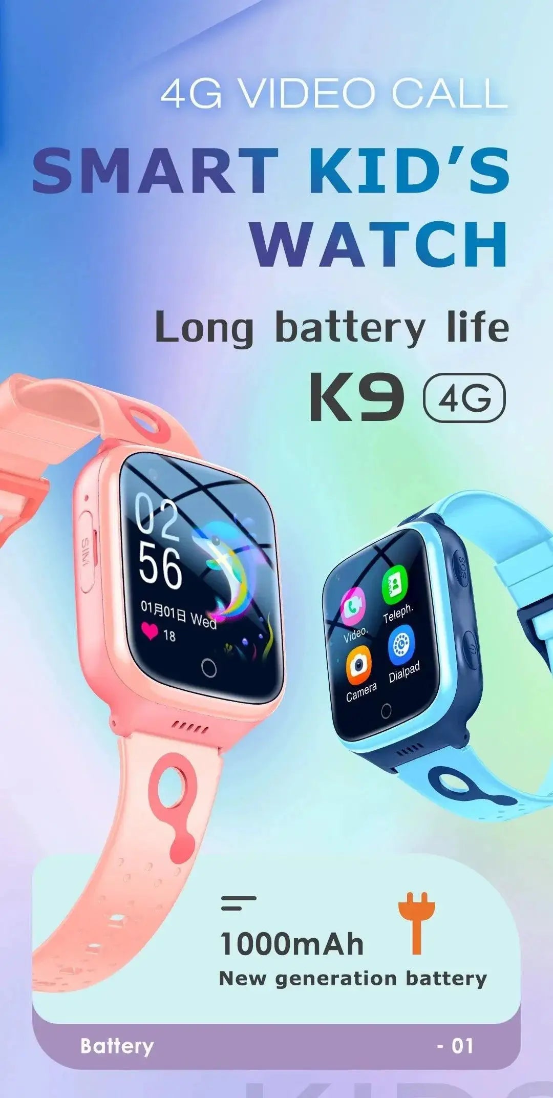 Kids GPS Smartwatch Health Tracking 4G Connectivity