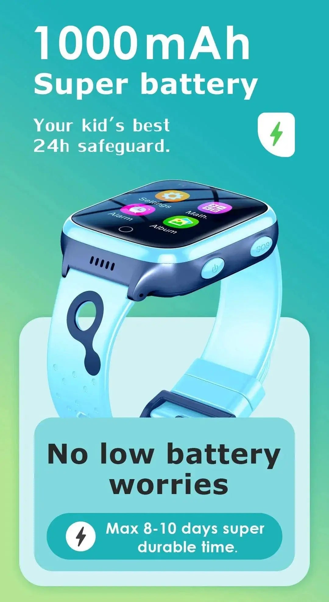 Kids GPS Smartwatch Health Tracking 4G Connectivity