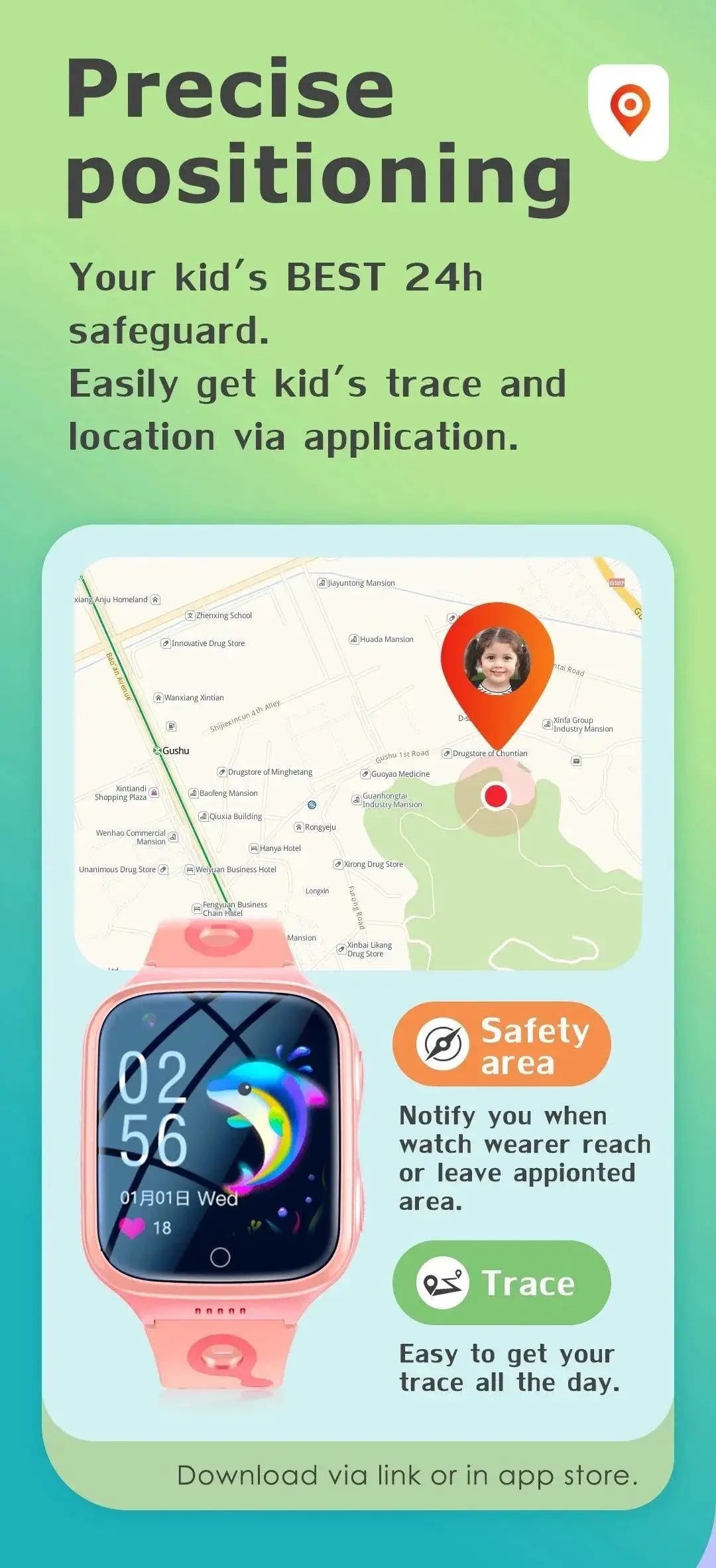 Kids GPS Smartwatch Health Tracking 4G Connectivity