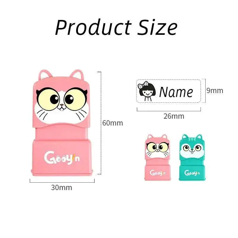 Custom Cartoon Name Stamp Kit For Kids Waterproof Durable