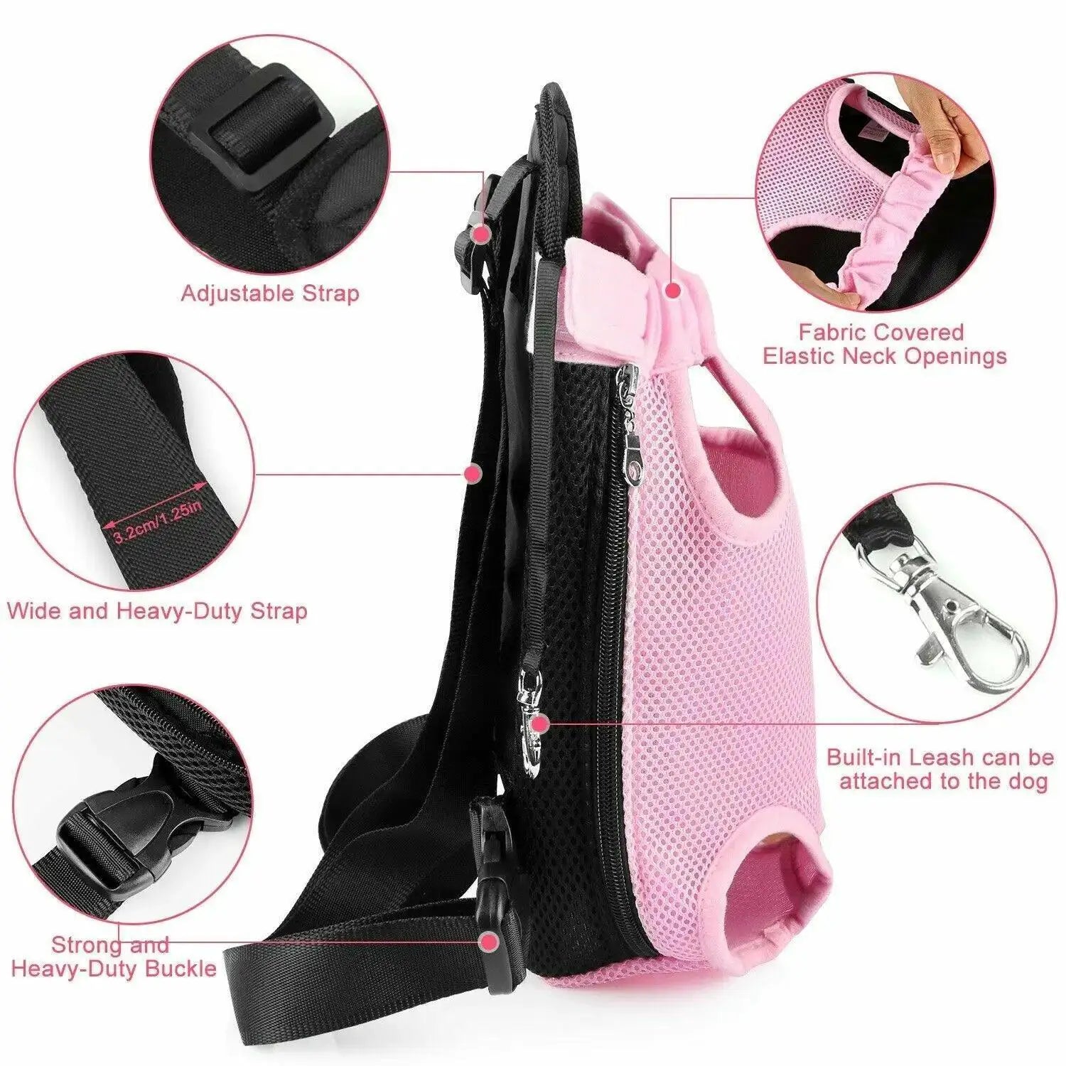 PawPal Pet Mesh Backpack Carrier Lightweight Breathable