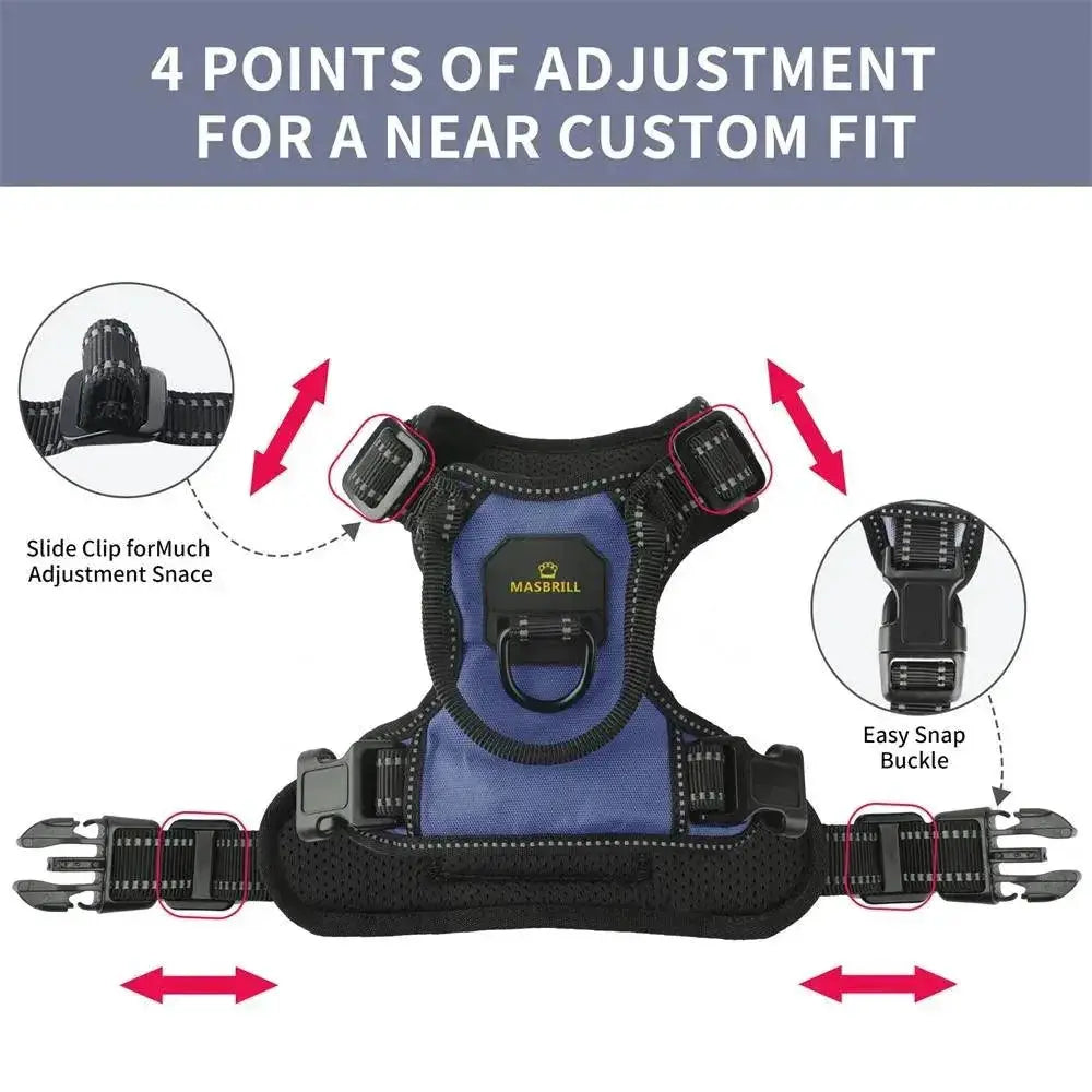 Masbrill Reflective Nylon Dog Harness Adjustable Vest