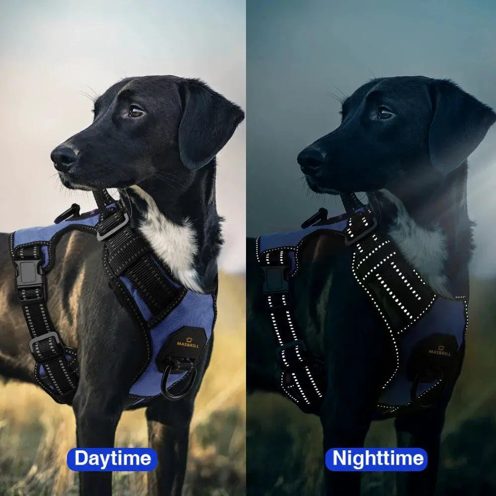 Masbrill Reflective Nylon Dog Harness Adjustable Vest