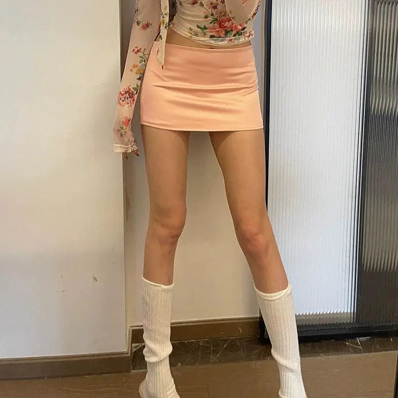 Chiclynana Pink Skirt For Modern Women Hip Wrapped Style