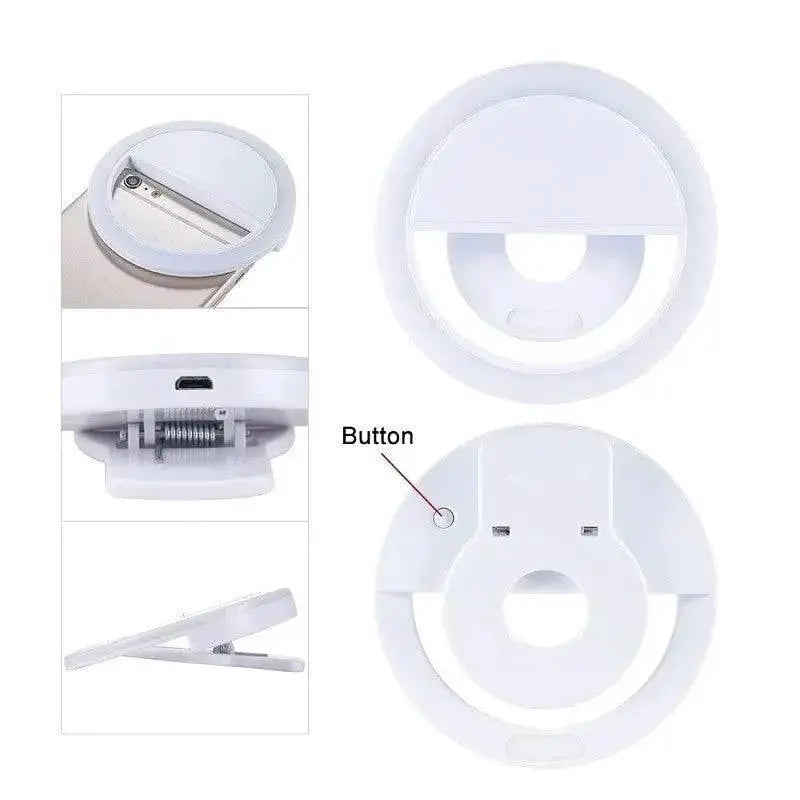 Ultimate Selfie Light Ring with USB Charger for Smartphones