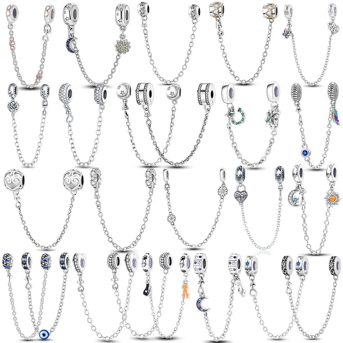 Daisy Sterling Silver Clip Charms With CZ Detailing