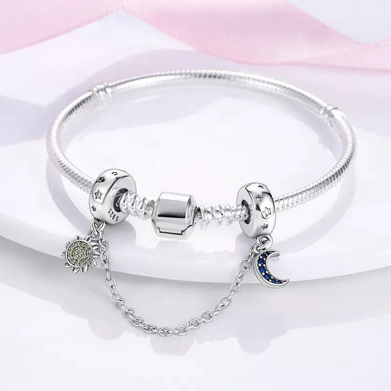 Daisy Sterling Silver Clip Charms With CZ Detailing