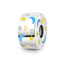 Daisy Sterling Silver Clip Charms With CZ Detailing