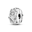 Daisy Sterling Silver Clip Charms With CZ Detailing