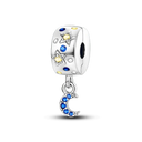 Daisy Sterling Silver Clip Charms With CZ Detailing