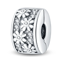 Daisy Sterling Silver Clip Charms With CZ Detailing