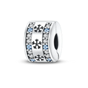 Daisy Sterling Silver Clip Charms With CZ Detailing