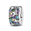 Daisy Sterling Silver Clip Charms With CZ Detailing