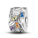 Daisy Sterling Silver Clip Charms With CZ Detailing