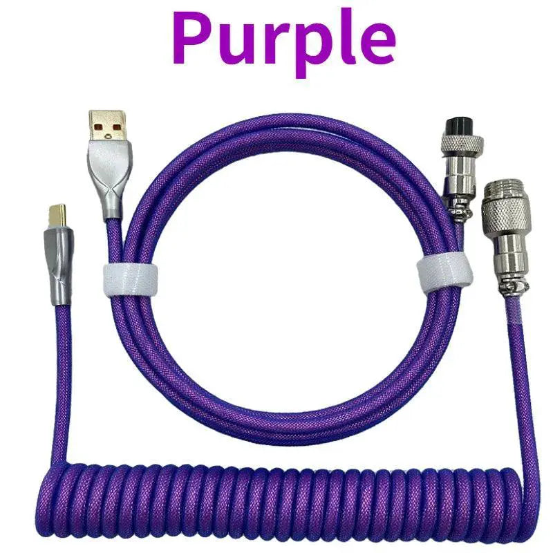 Coiled Cable Type C Mech Wire Premium Keyboard Upgrade USB