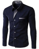 Sophisticated Mens Slim Fit Dress Shirt Formal Elegance