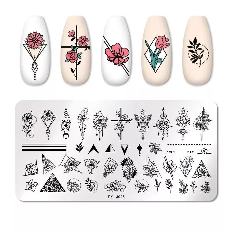 Stainless Steel Nail Art Stamping Plate Set for Manicures