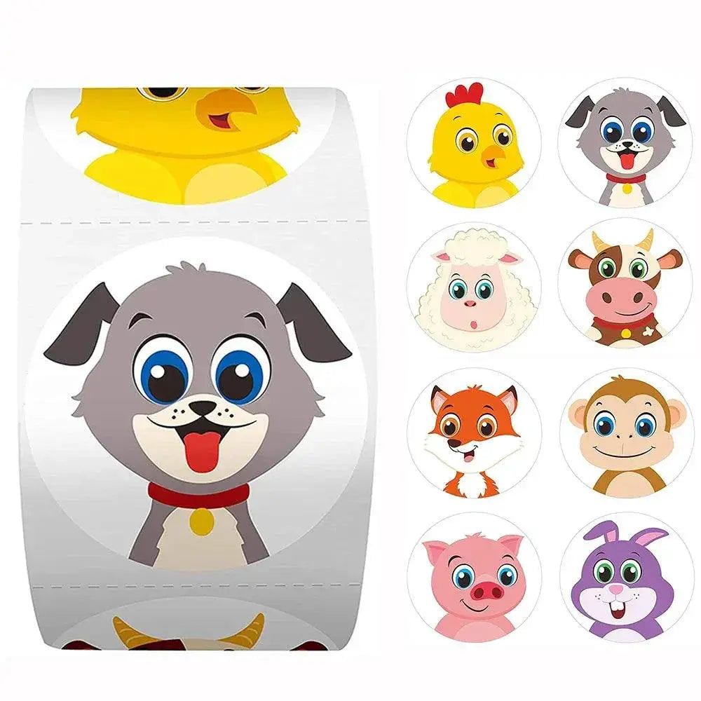 Cartoon Animal Sticker Pack Cute Thank You Gift Labels