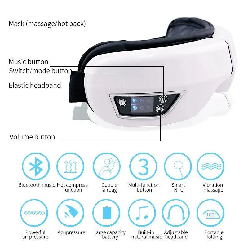 Smart Bluetooth Eye Massager For Relaxing Eye Fatigue Relief