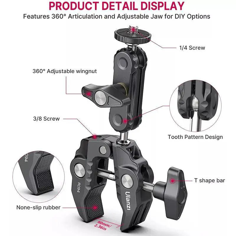 Metal Super Clamp DSLR Mounting Accessory Tool Pro