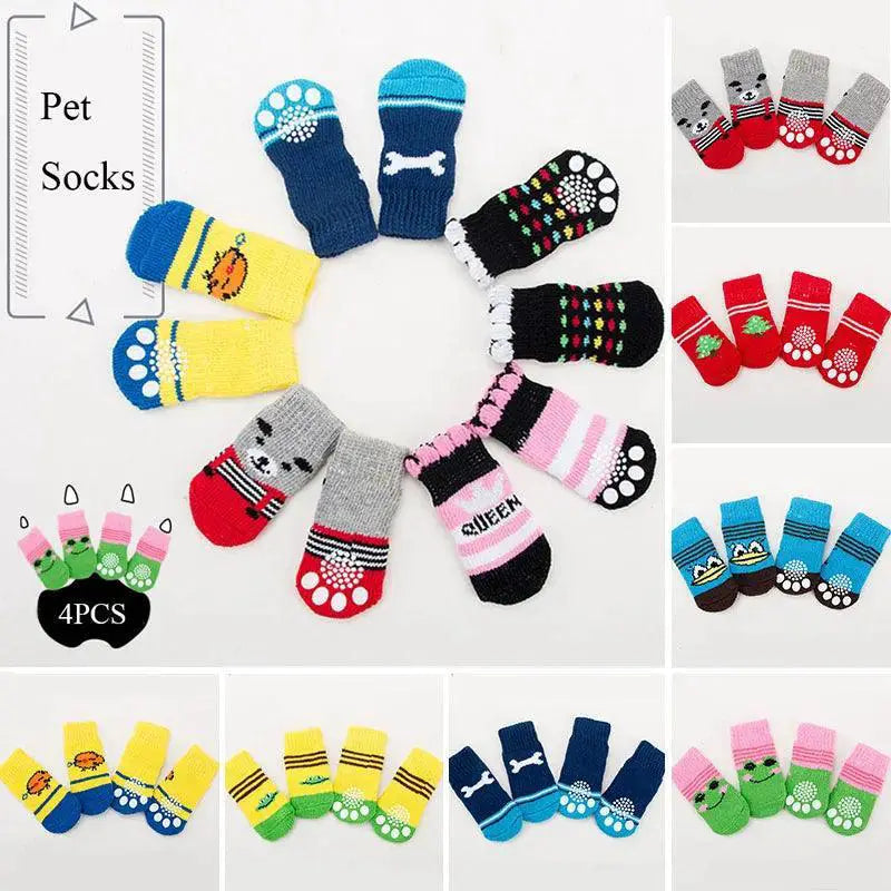 Cozy Anti Slip Dog Socks for Small Medium Paws Warmth