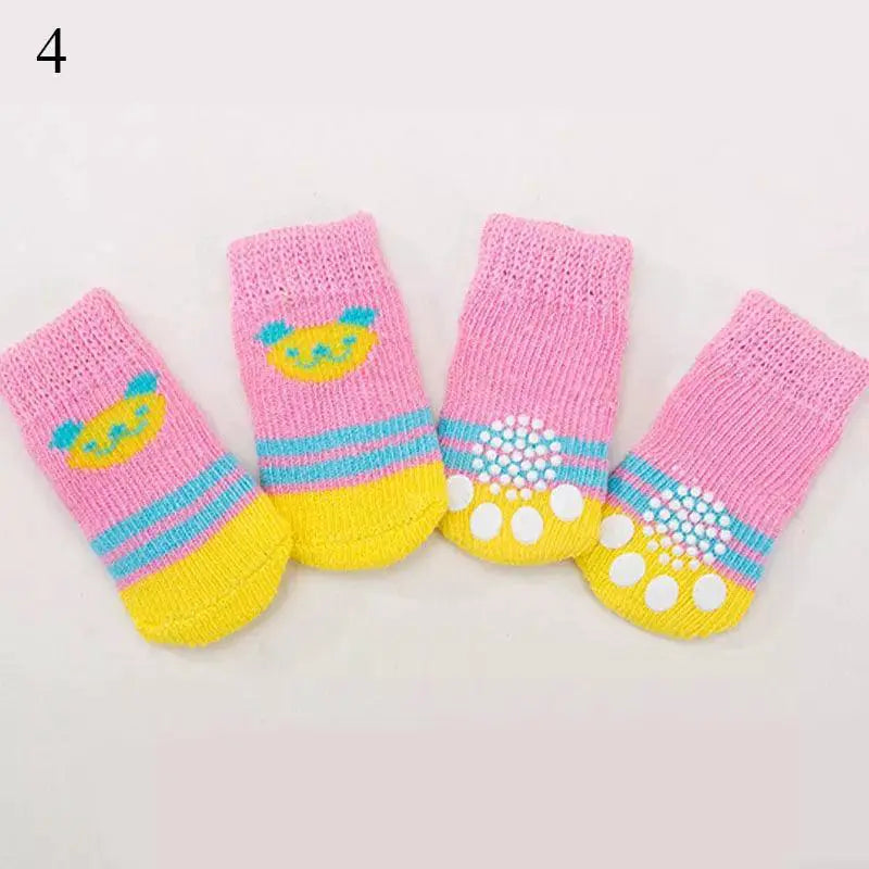 Cozy Anti Slip Dog Socks for Small Medium Paws Warmth