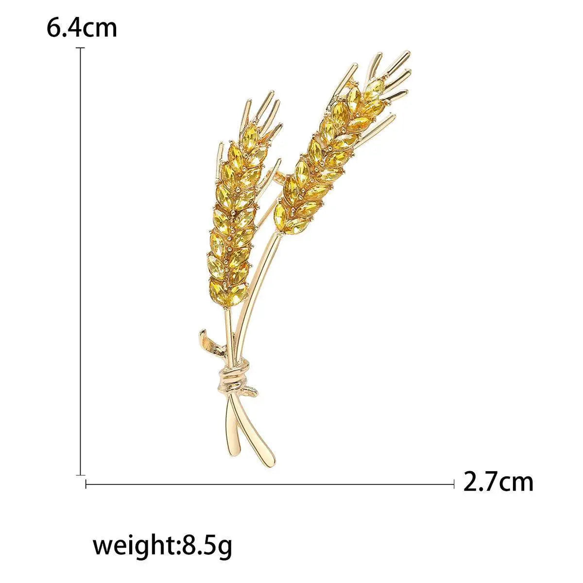 Korean Rhinestone Wheat Lapel Pin Elegant Unisex Accessory
