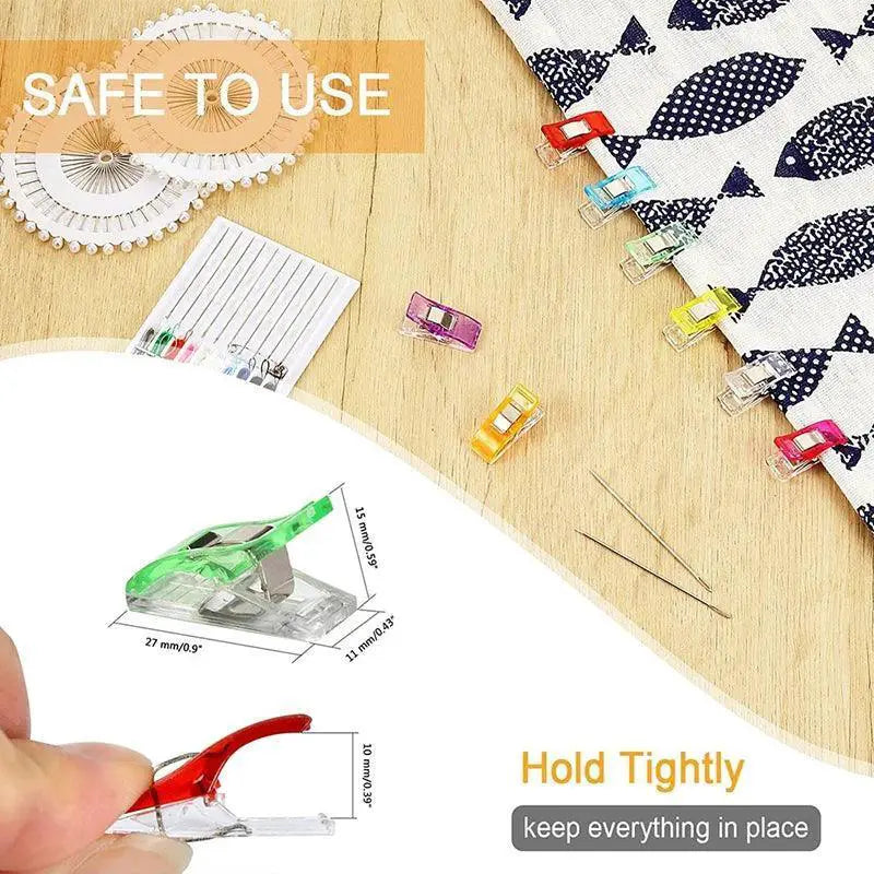 Colorful Sewing Clips Set for Crafting Projects and More