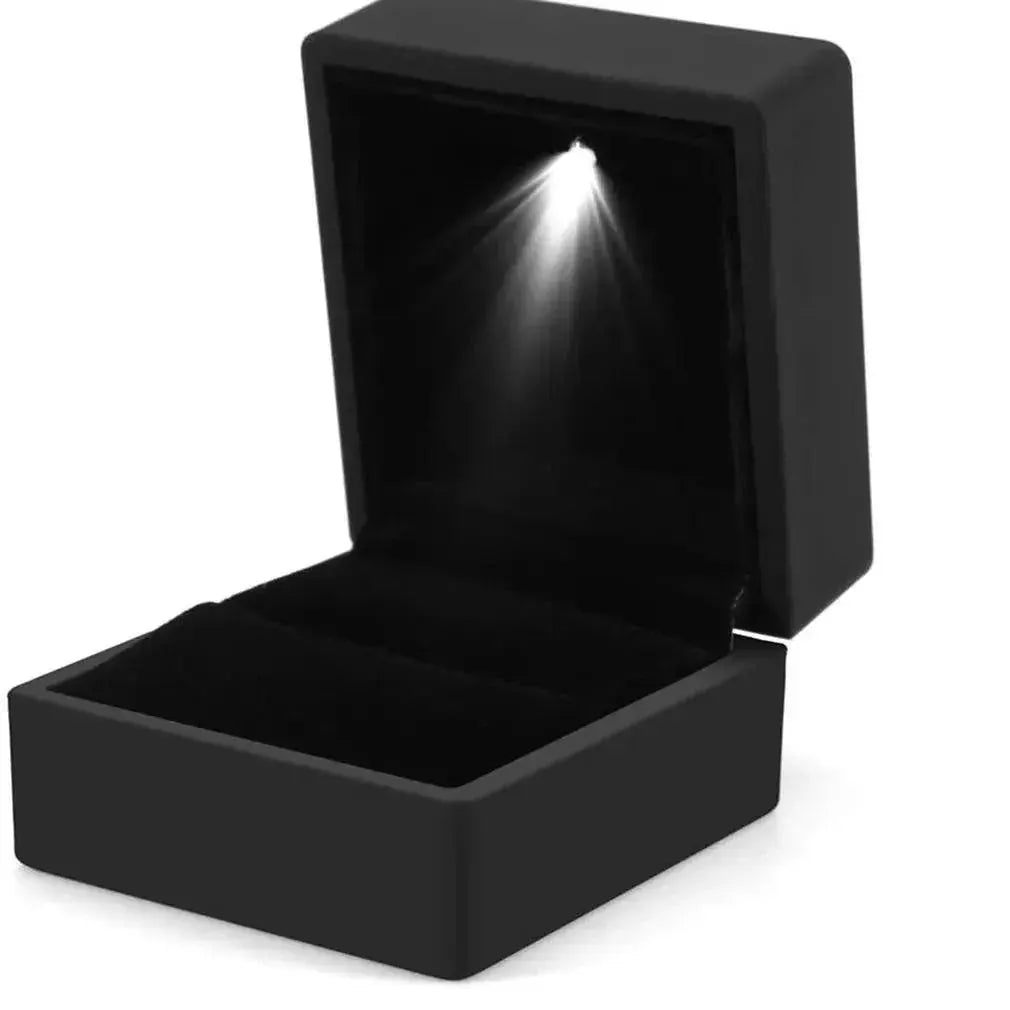 LED Illuminated Ring Box Elegant Jewelry Storage Case