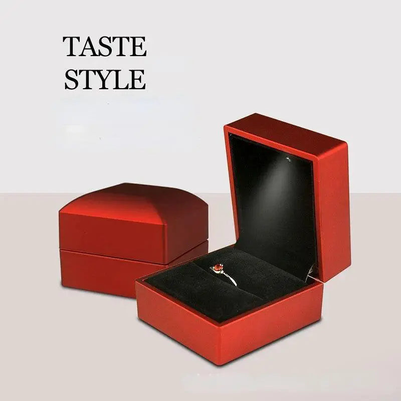 LED Illuminated Ring Box Elegant Jewelry Storage Case